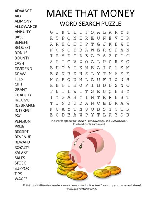 Make Money: Word Search .